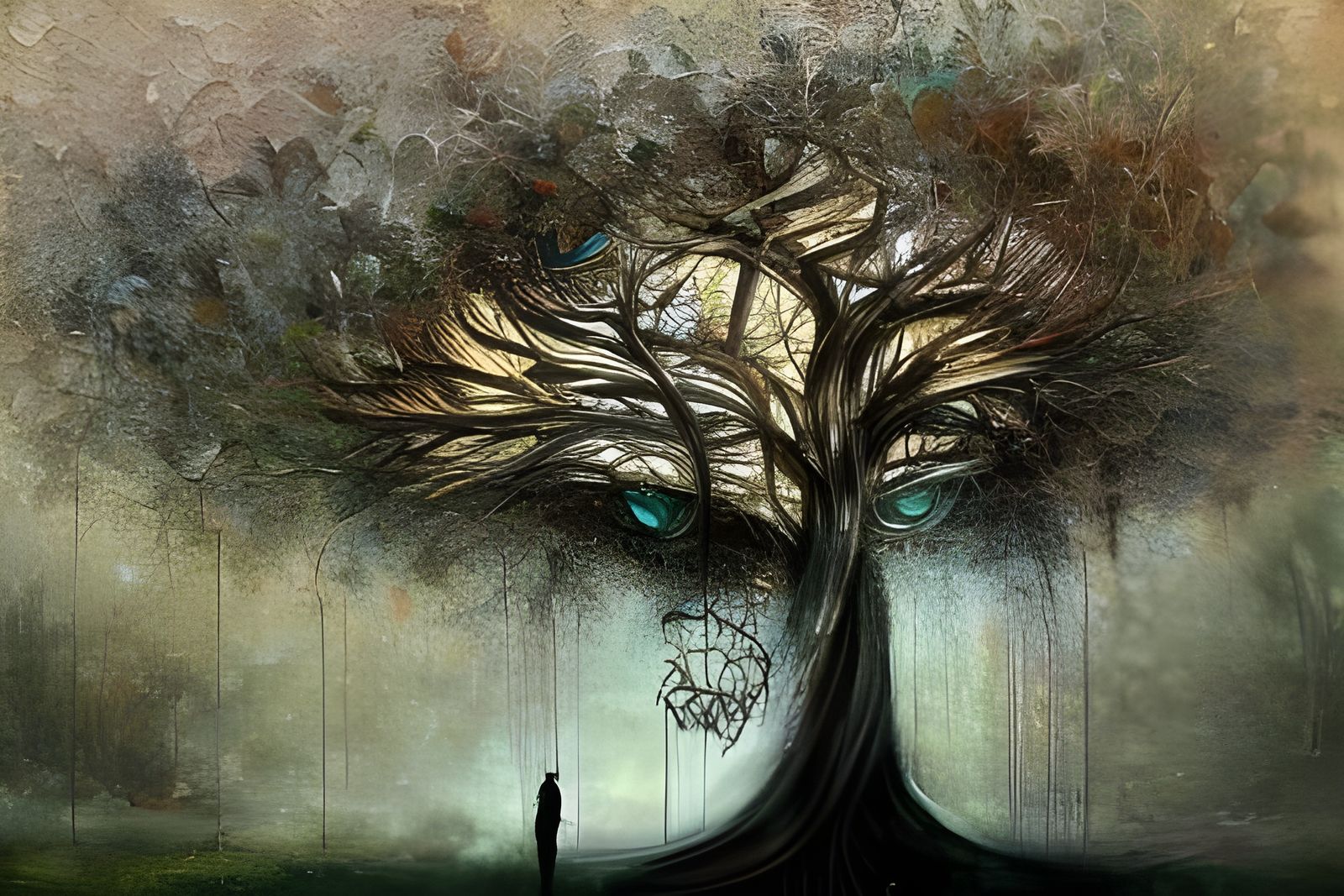 Tree of Life: Detailed Oil Painting