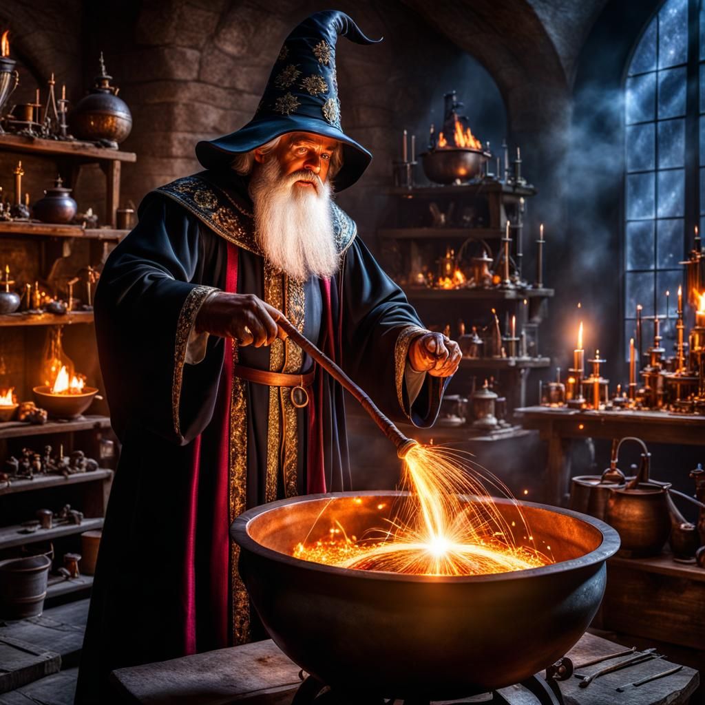 Dark Wizard's Rejuvenation Spell in Laboratory