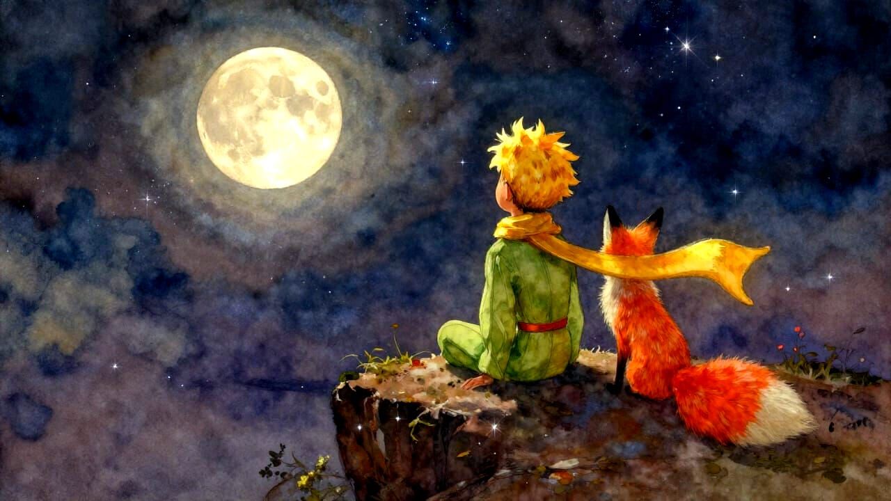 The Little Prince and Fox Under Starry Sky