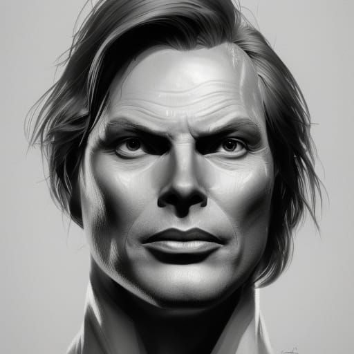 Adam West Portrait in Hyperdetailed Style