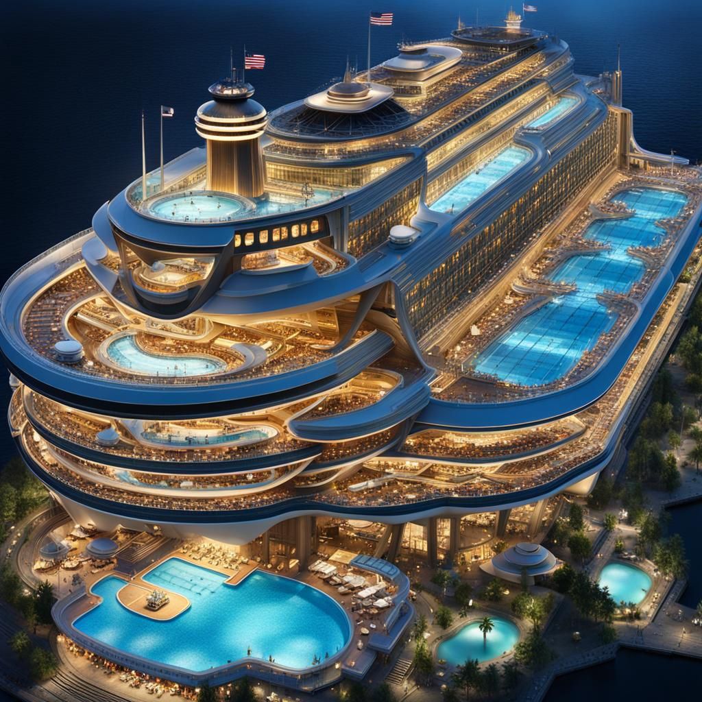 Fantastic Cruise Ship Featuring Hogwarts and Airport