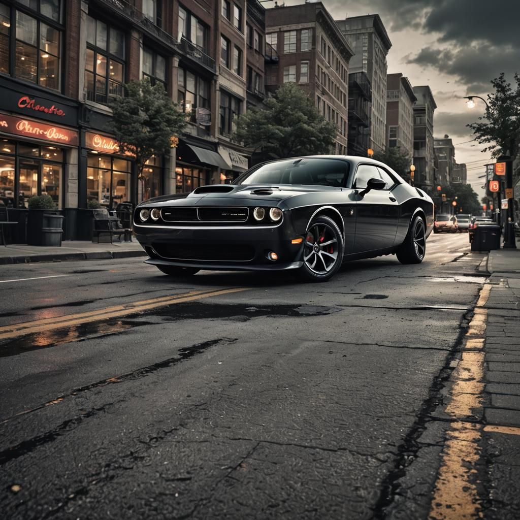 Hyperrealistic Dodge Challenger with Intricate Details