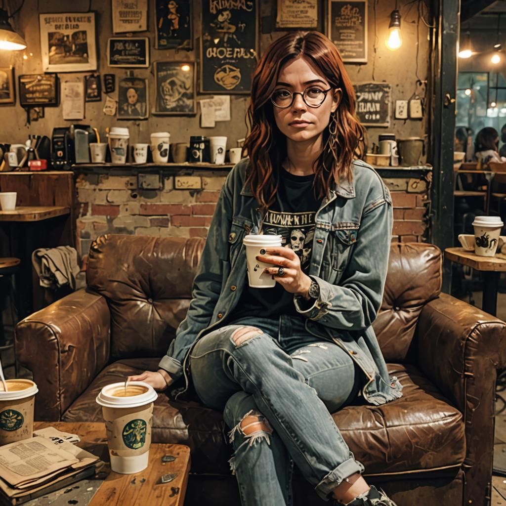 Daria Morgendorffer in Coffee Shop, Post-Grunge Aesthetic