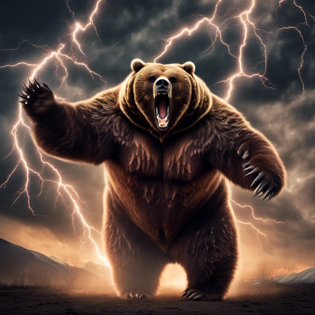 Grizzly Bear Throws Lightning in the Dark