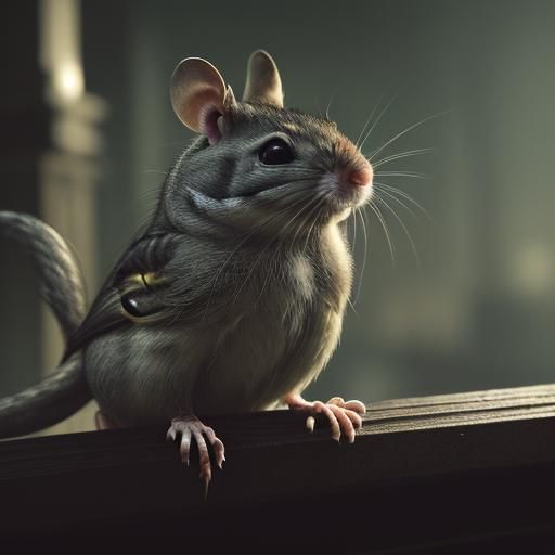 Hyperrealistic Canary Rat in Cinematic Composition