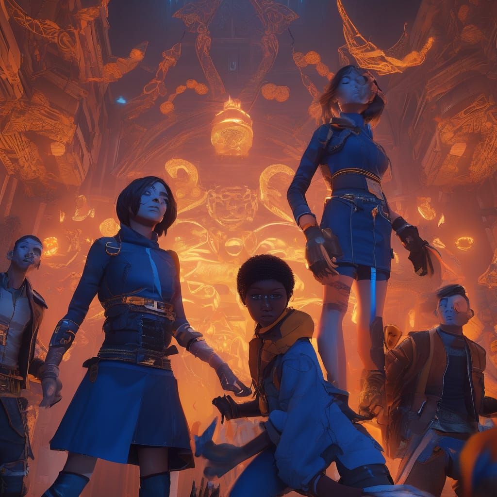 Dystopian Friends Resist Memory Erasure in Concept Art