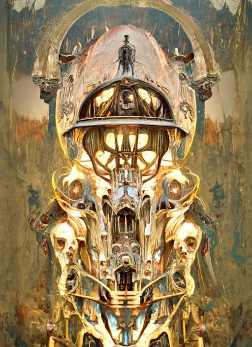 Gothic Skeleton Queen with Lightning Halo