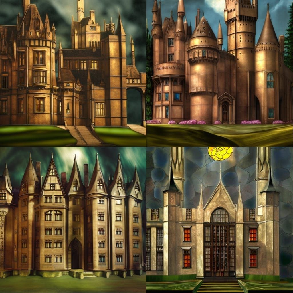Harry Potter Castle with Stained Glass Windows