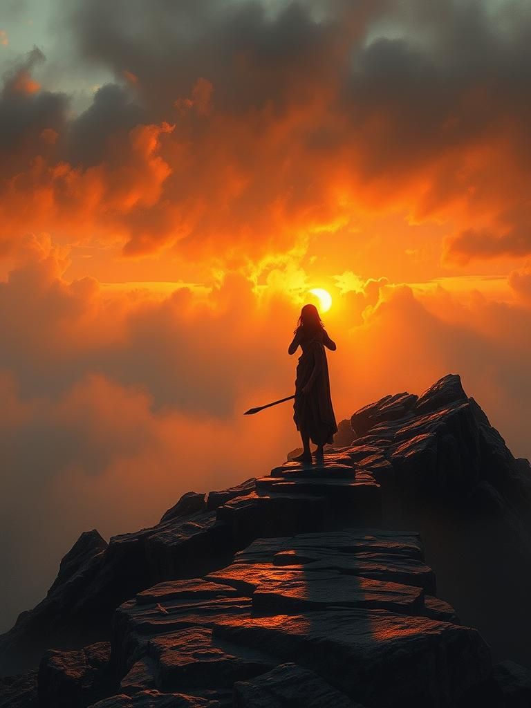 Anchises Voyage: Surreal Seascape in Digital Art Style