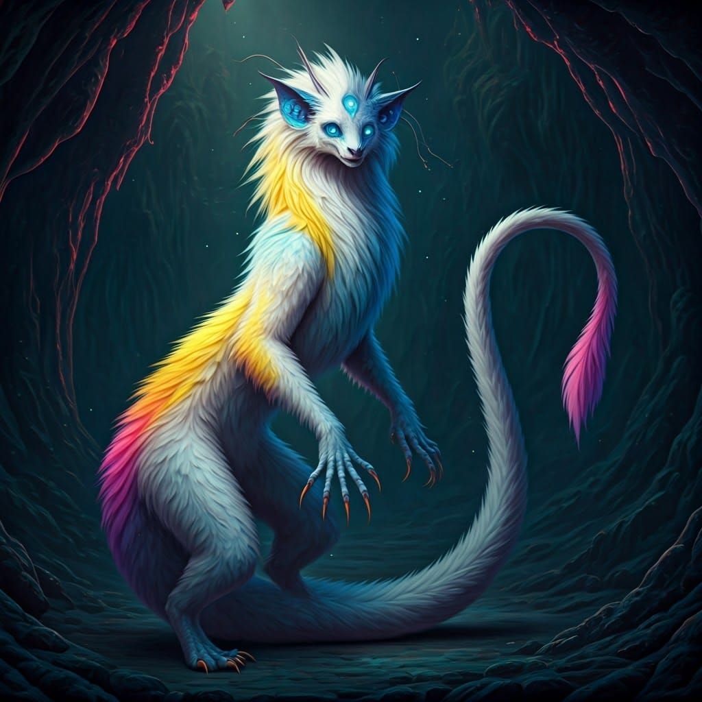 Ombre Alien Creature in a Photorealistic Landscape