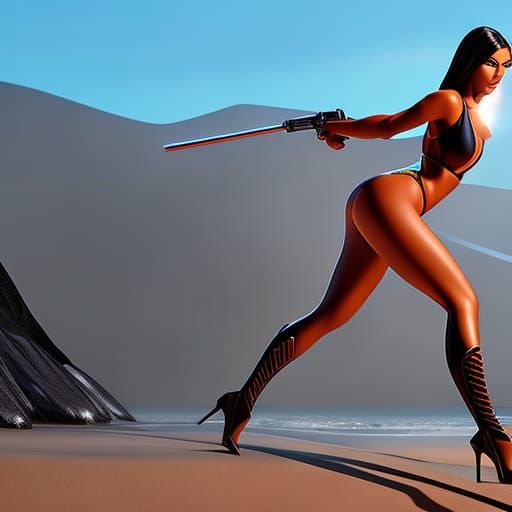 Bikini Photoshoot Backside in Pixar Style