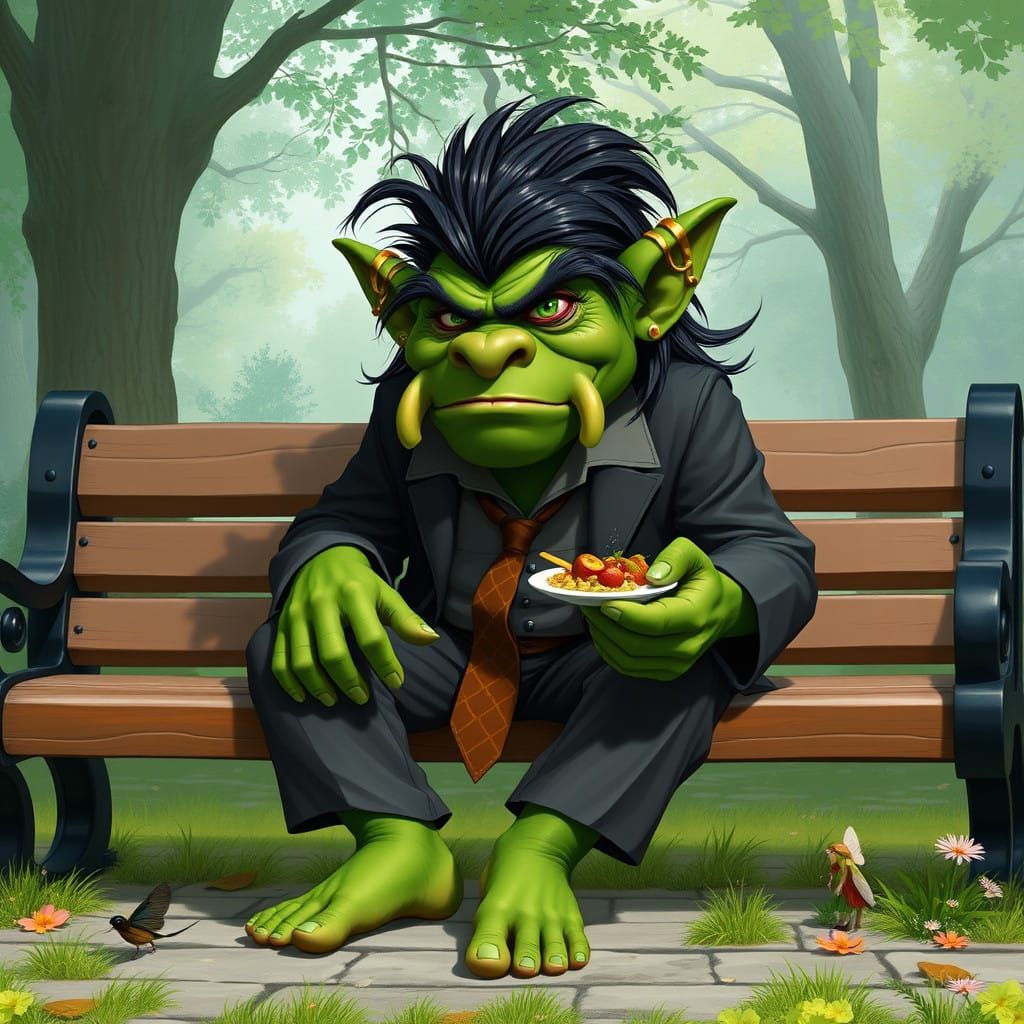 Jade Green Troll in Business Casual