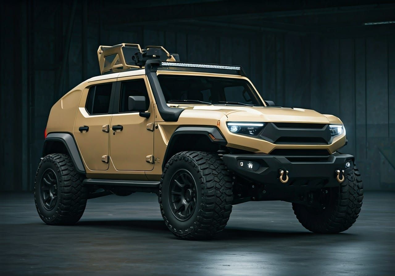 Surreal Futuristic Tank in a Gritty Industrial Setting