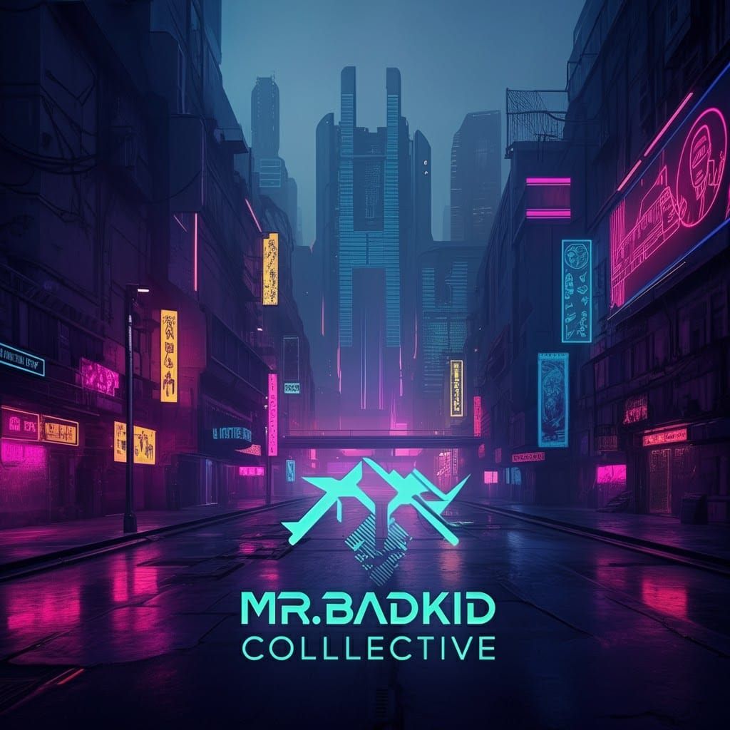 Cyberpunk Cityscape at Dusk in Neon Style