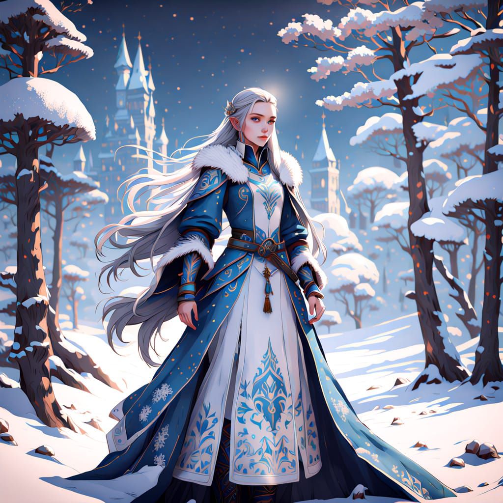 Ethereal Elven Women in Medieval Royal Attire