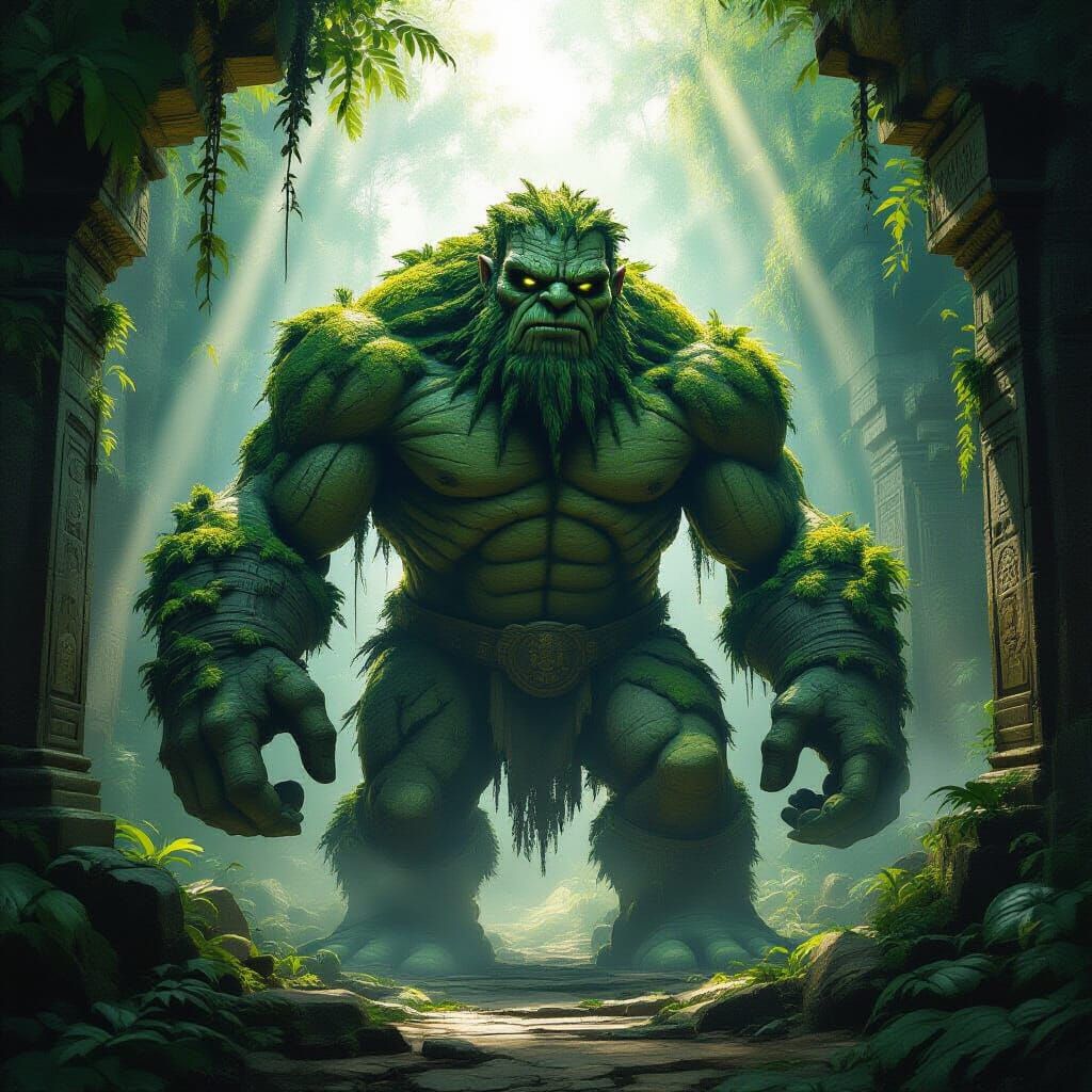 Ancient Stone Golem Awakens in Jungle Temple