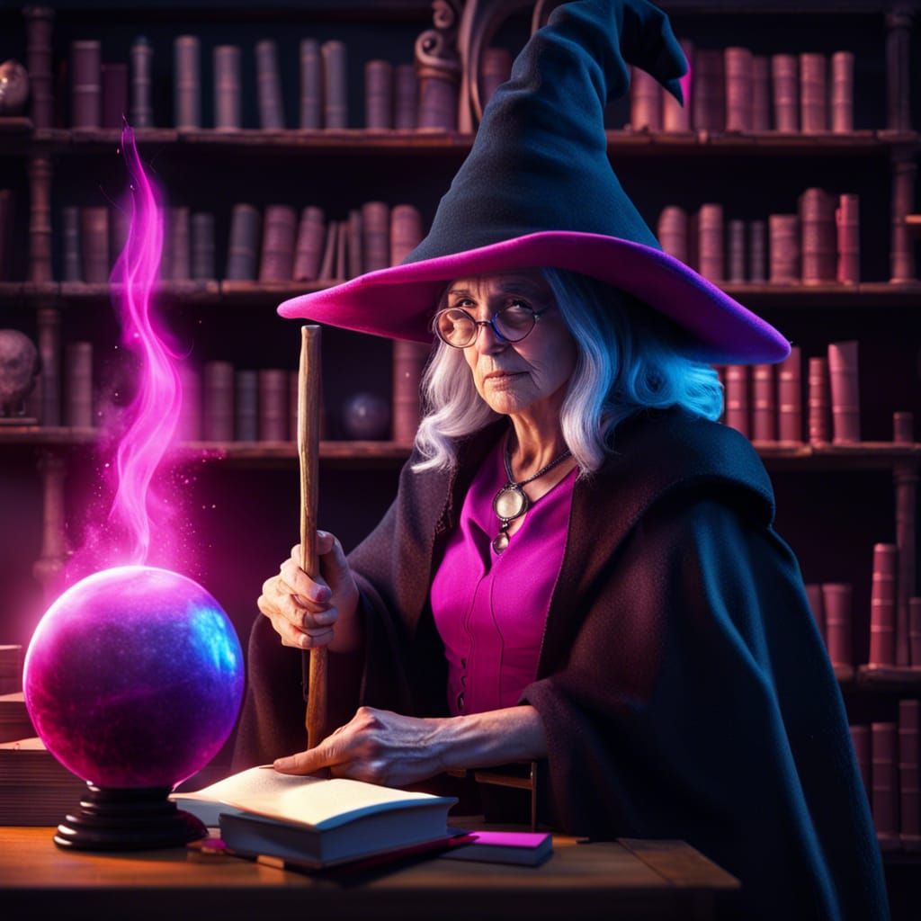 Intricate Digital Painting of an Old Witch