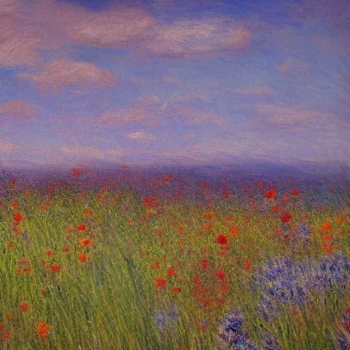 Hedgehog Cacti Meadow: An Impressionistic Oil Painting