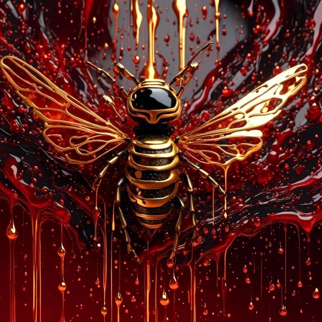 Fiery Phoenix in Flight with Metallic Accents