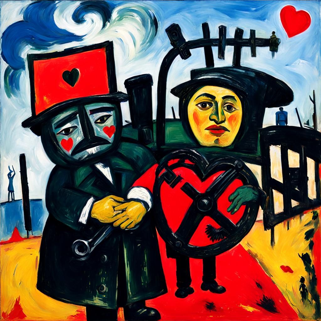 Bolshevik on Armored Car: Expressionist Art