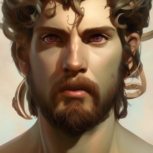 Olympian Gods Portrait in Art Nouveau Style
