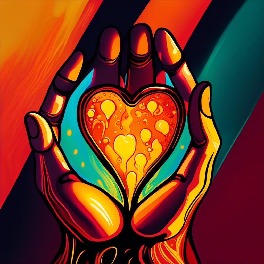 Heart-Shaped Lava Lamp Held by Hand