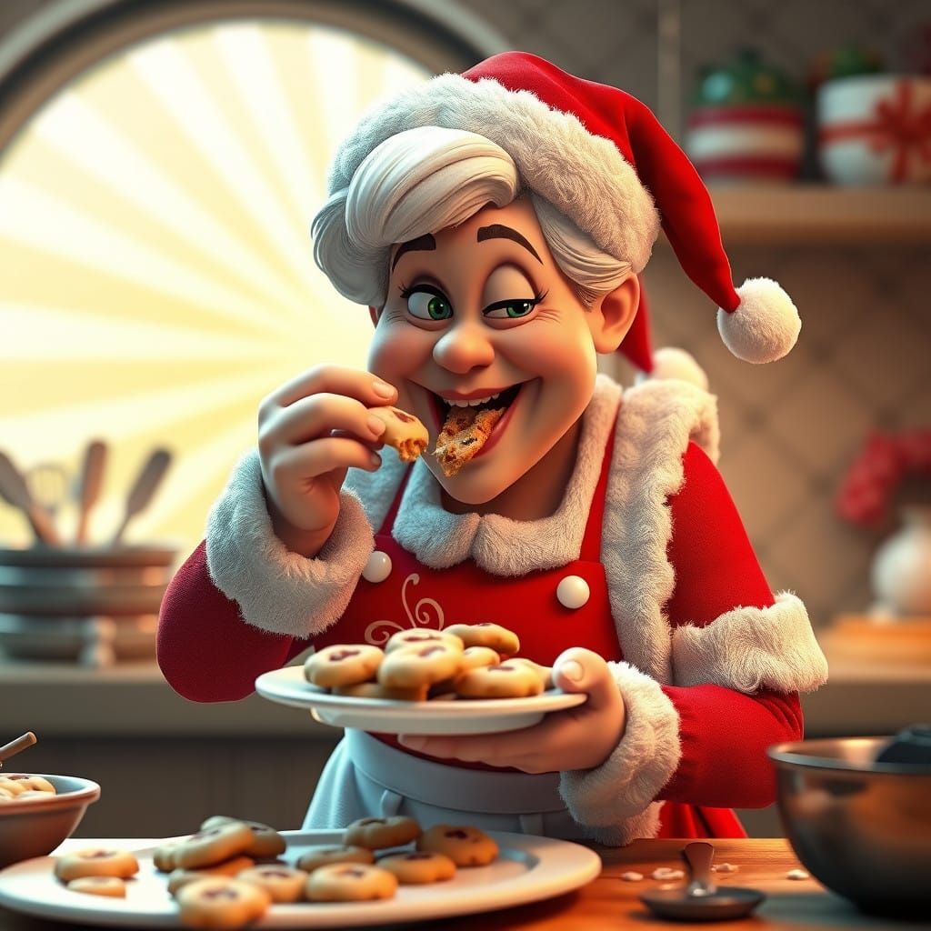 Mrs. Claus in a Festive Cookie Heist