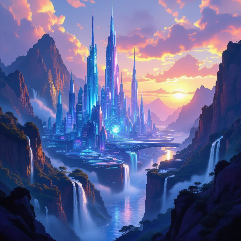 Cybertronian City in Verdant Valley, Industrial Futurism