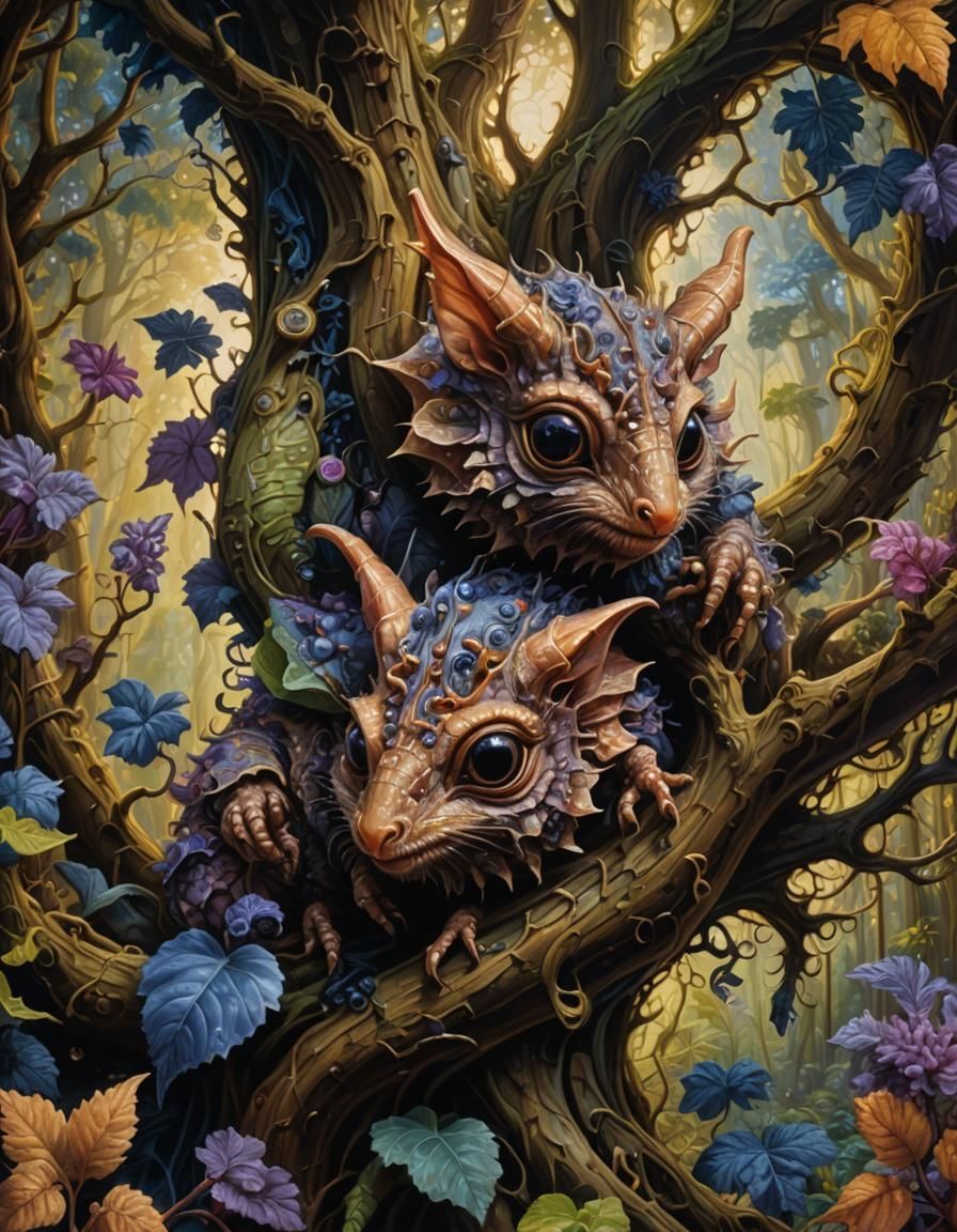 Mystical Forest: Surreal Oil Painting Portrait