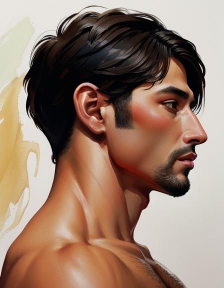 Man portrait side view