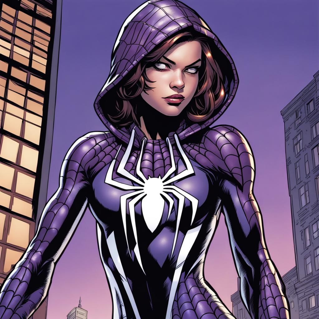 Emo Girl in Spider-Man Suit Comic Book Art