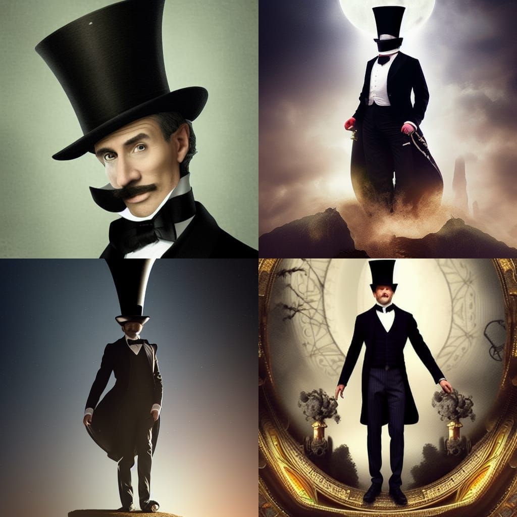 Man with an Extremely Tall Top Hat