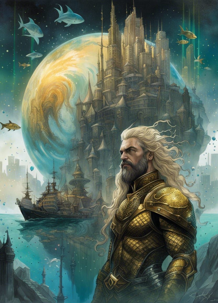 Aquaman Double Exposure Portrait with Atlantis