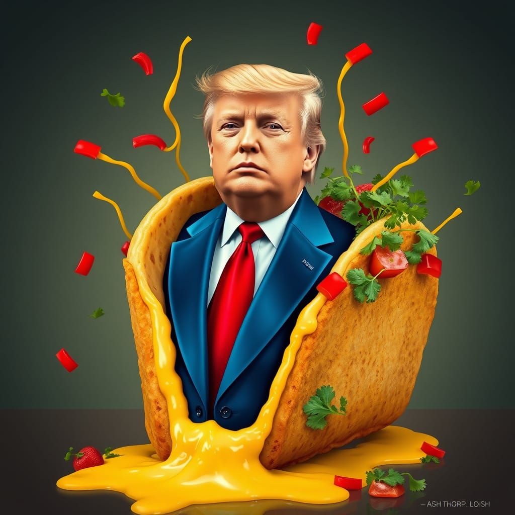 Surreal Trump Cheese Taco: A Vibrant Dream