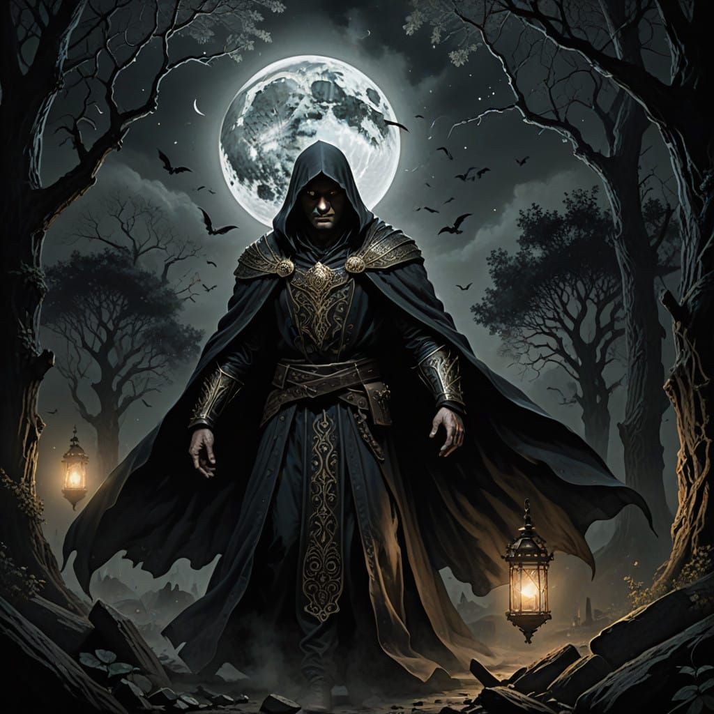 Ethereal Cosmic Being in Midnight Haze