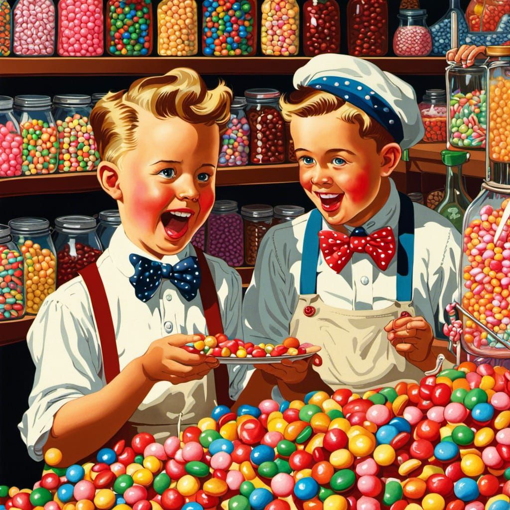 Penny Candy Store Scene in Rustic Style