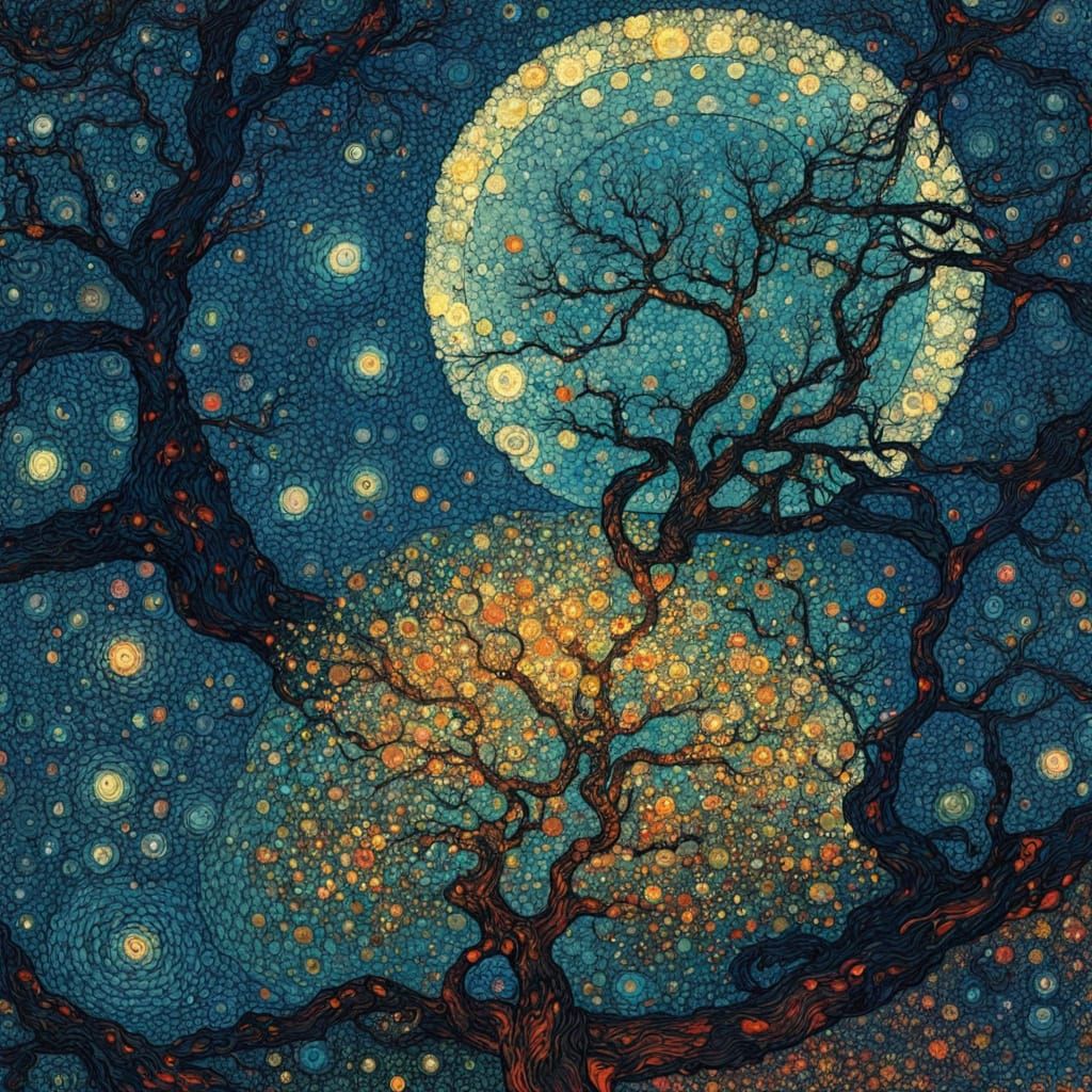 Ethereal Celestial Dreamscape in Vibrant Digital Abstraction