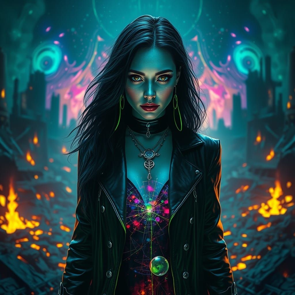 Cyberpunk Goddess Emerges from Post-Apocalyptic Hellscape