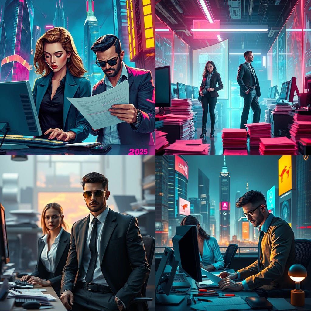 Modern Office in a Futuristic World