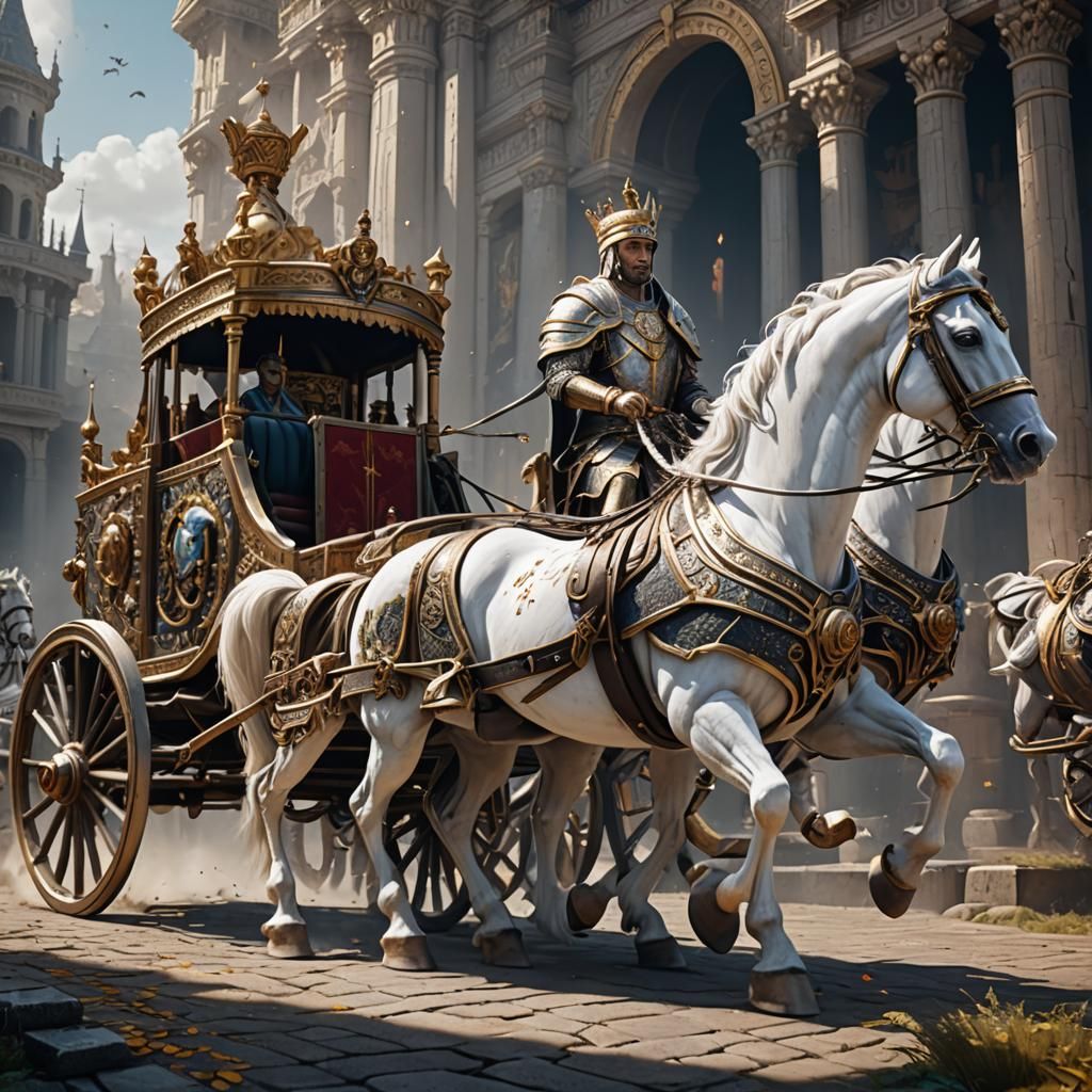 King's White Chariot: Detailed Matte Painting