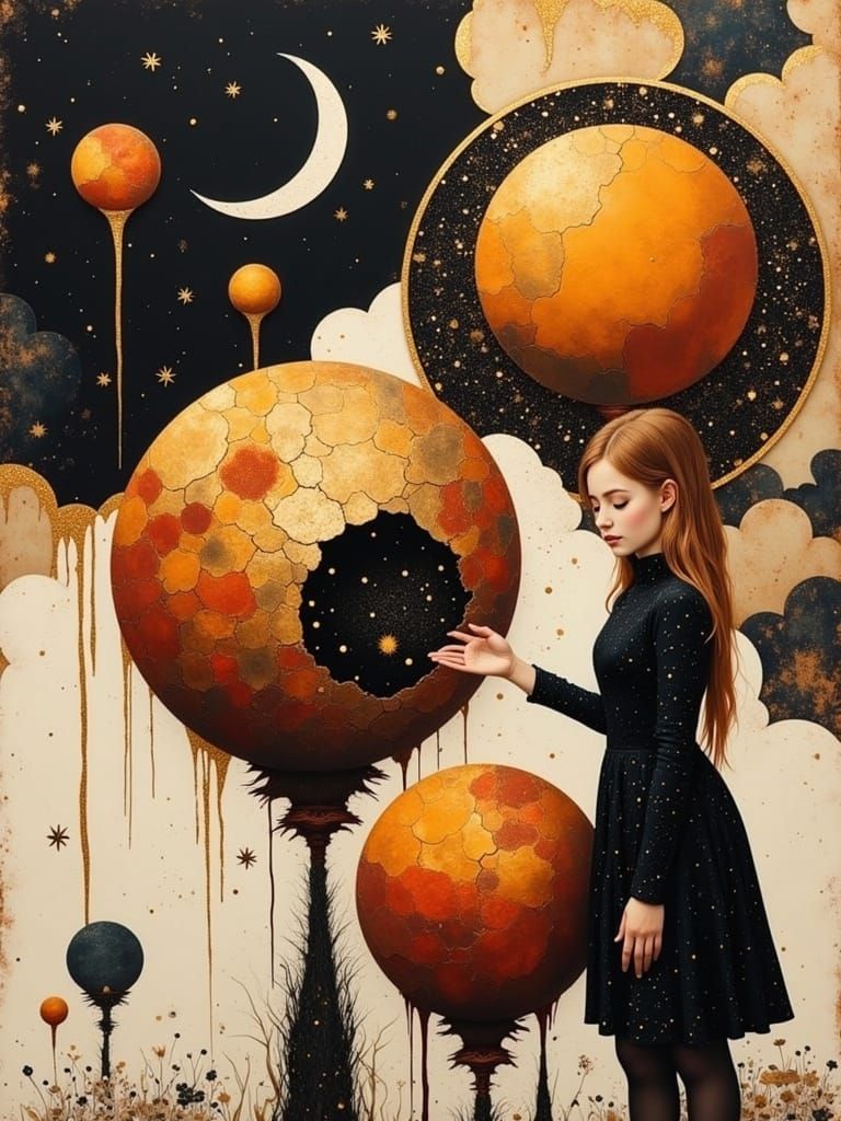 Kintsugi Comet Streaks Through Mystical Dreamscape