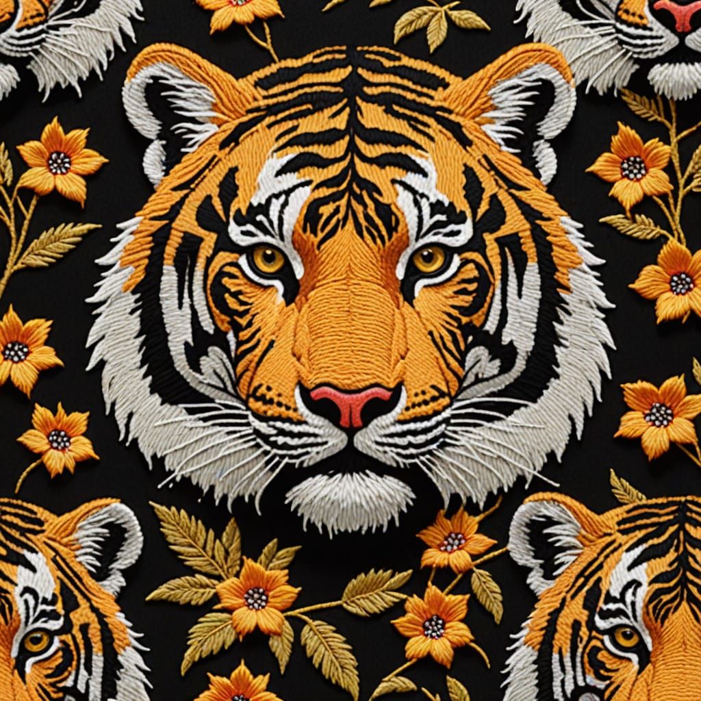 Tiger embroidery