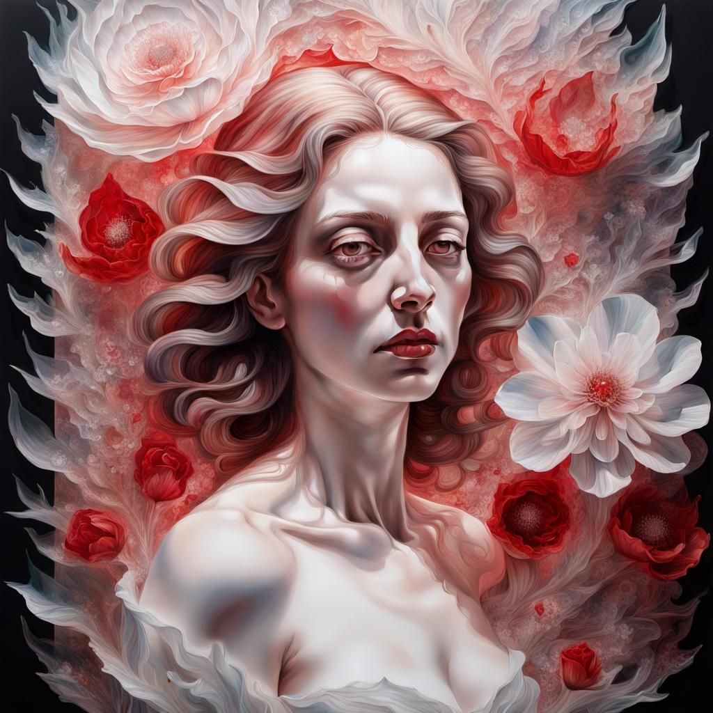 Flowerish Portrait of Lucrezia Borgia in Chiaroscuro