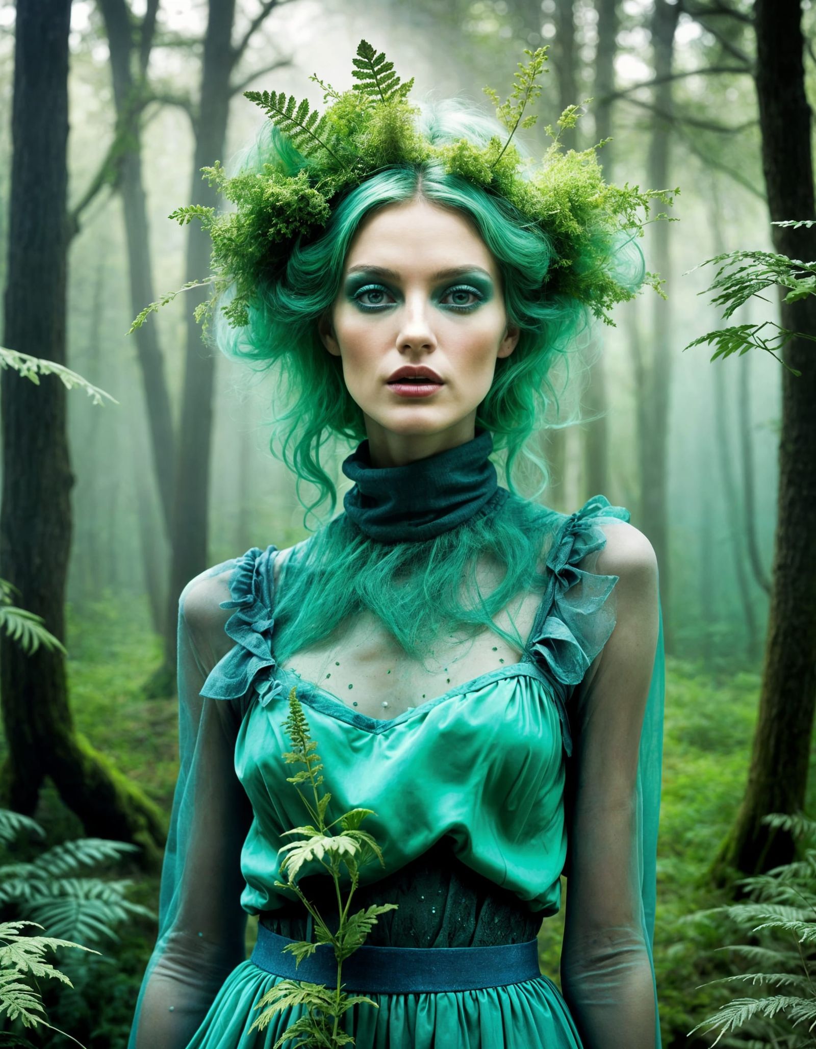 Ethereal Portrait in Surreal Editorial Style