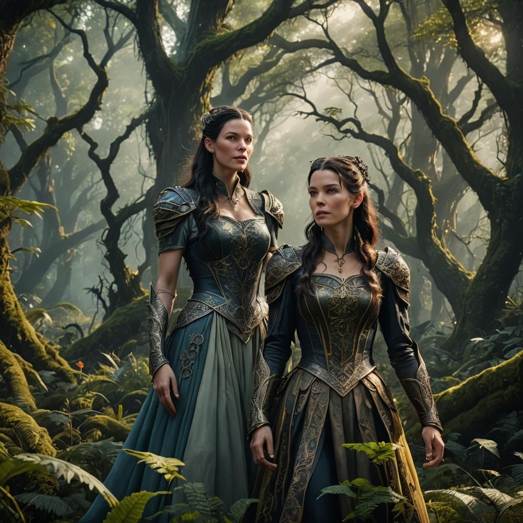 Detailed Matte Painting: Hybrid Beauty in Forest