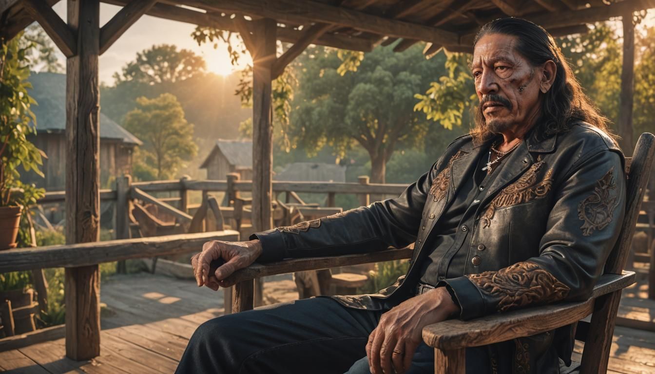 Danny Trejo at Sunset: Photorealistic Matte Painting