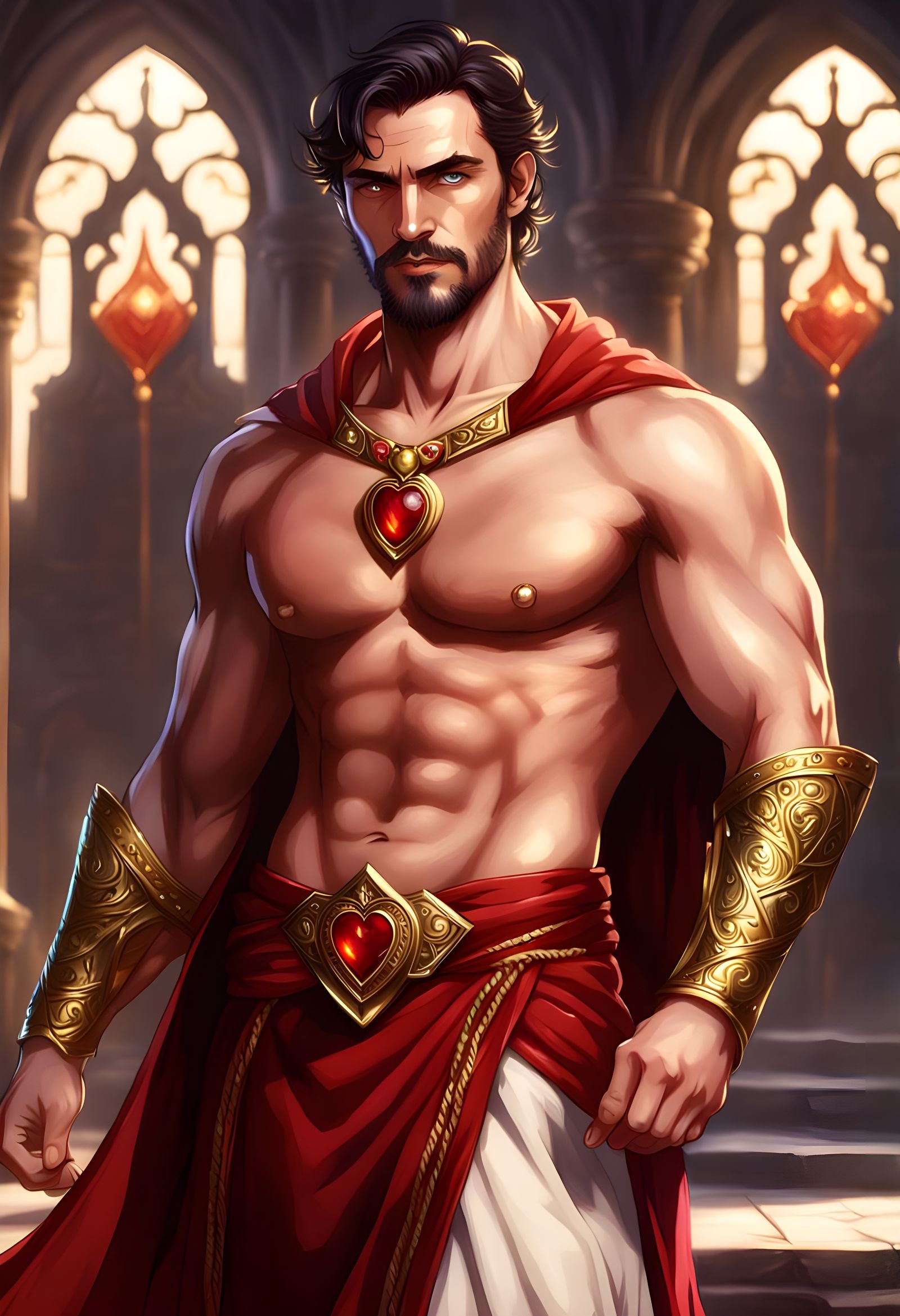 Young Cleric of Love and Beauty in Red and Gold