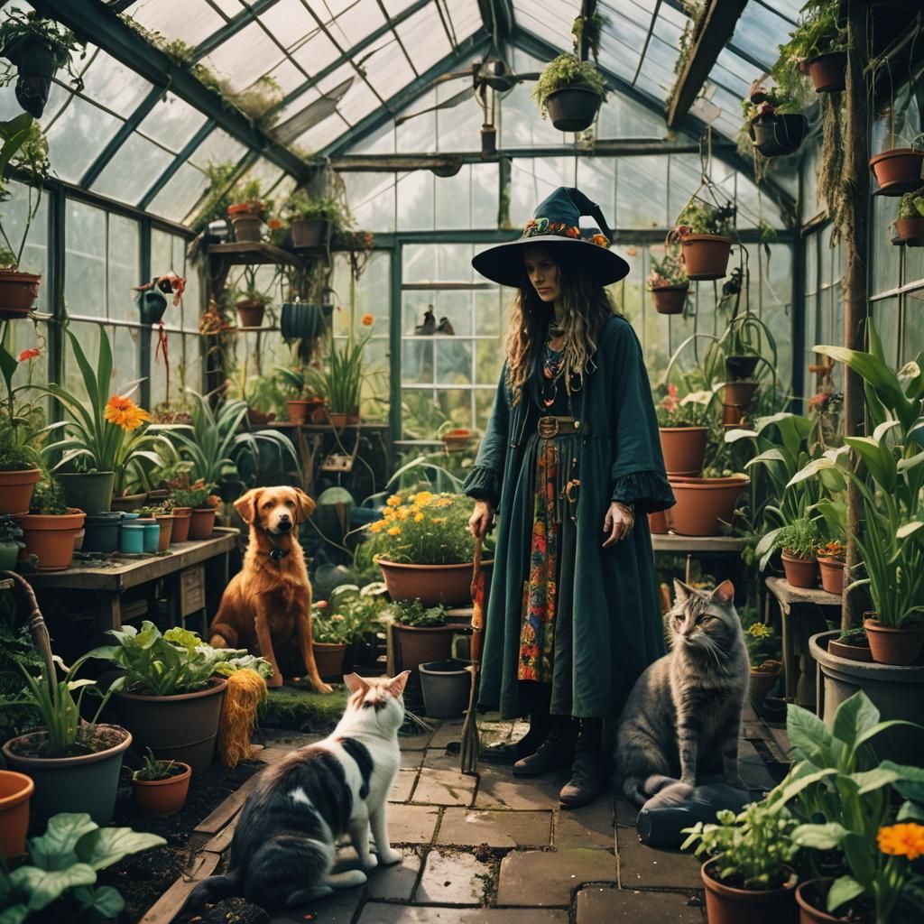 Vibrant Witch Garden in Swamp Greenhouse