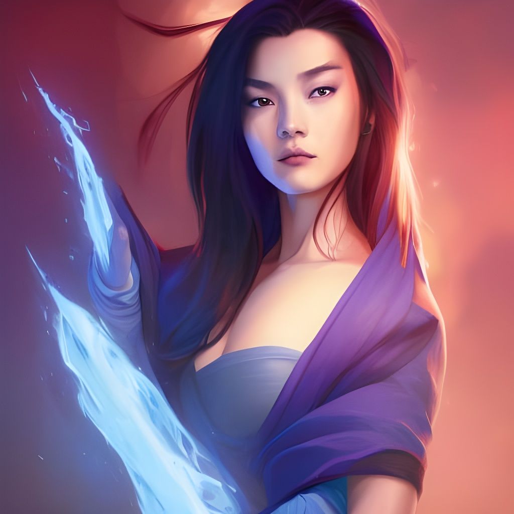 Azula with Blue Fire: Hyperdetailed Portrait