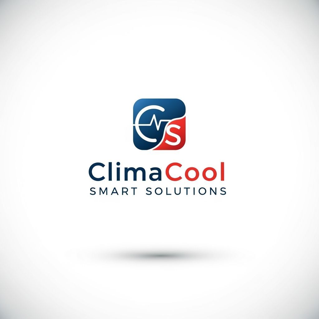 ClimaCool Smart Solutions Minimalist HVAC Logo Vector